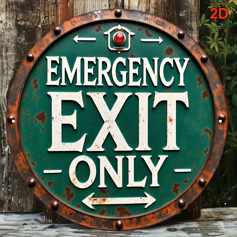 2D Industrial Retro Metal Emer - Emergency Exit Sign avis et prix