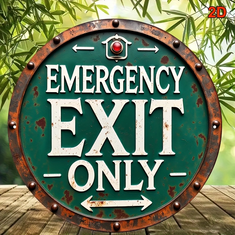 2D Industrial Retro Metal Emer - Emergency Exit Sign avis et prix