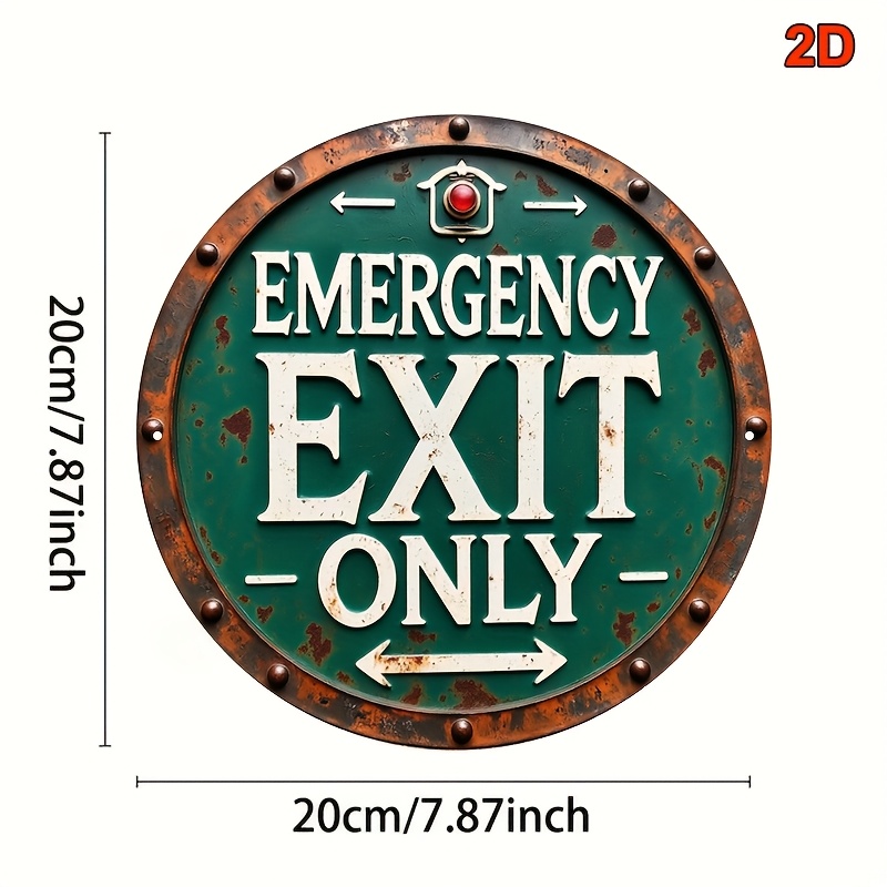 2D Industrial Retro Metal Emer - Emergency Exit Sign avis et prix