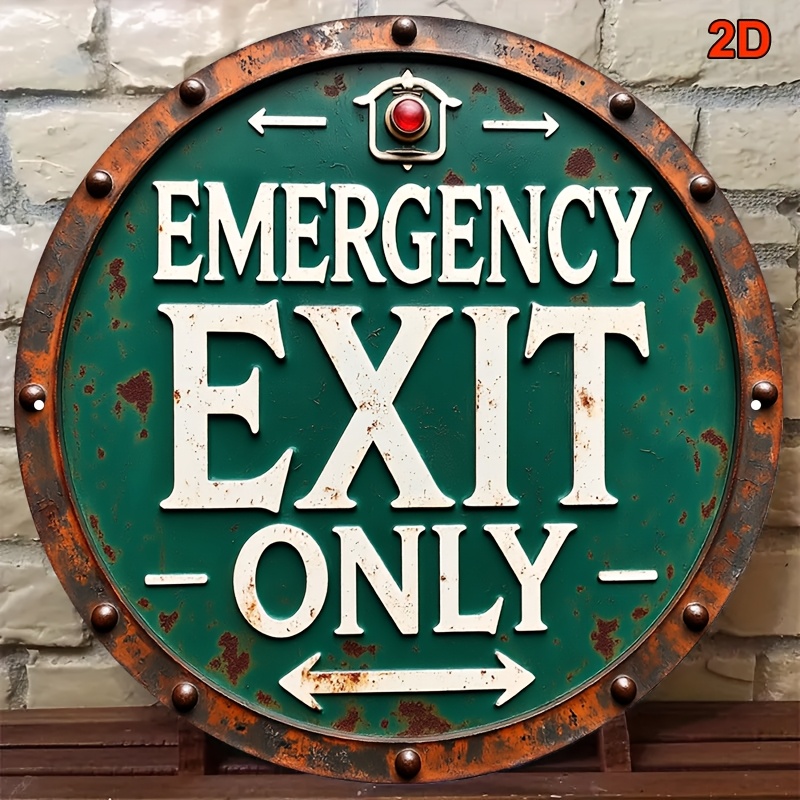 2D Industrial Retro Metal Emer - Emergency Exit Sign avis et prix