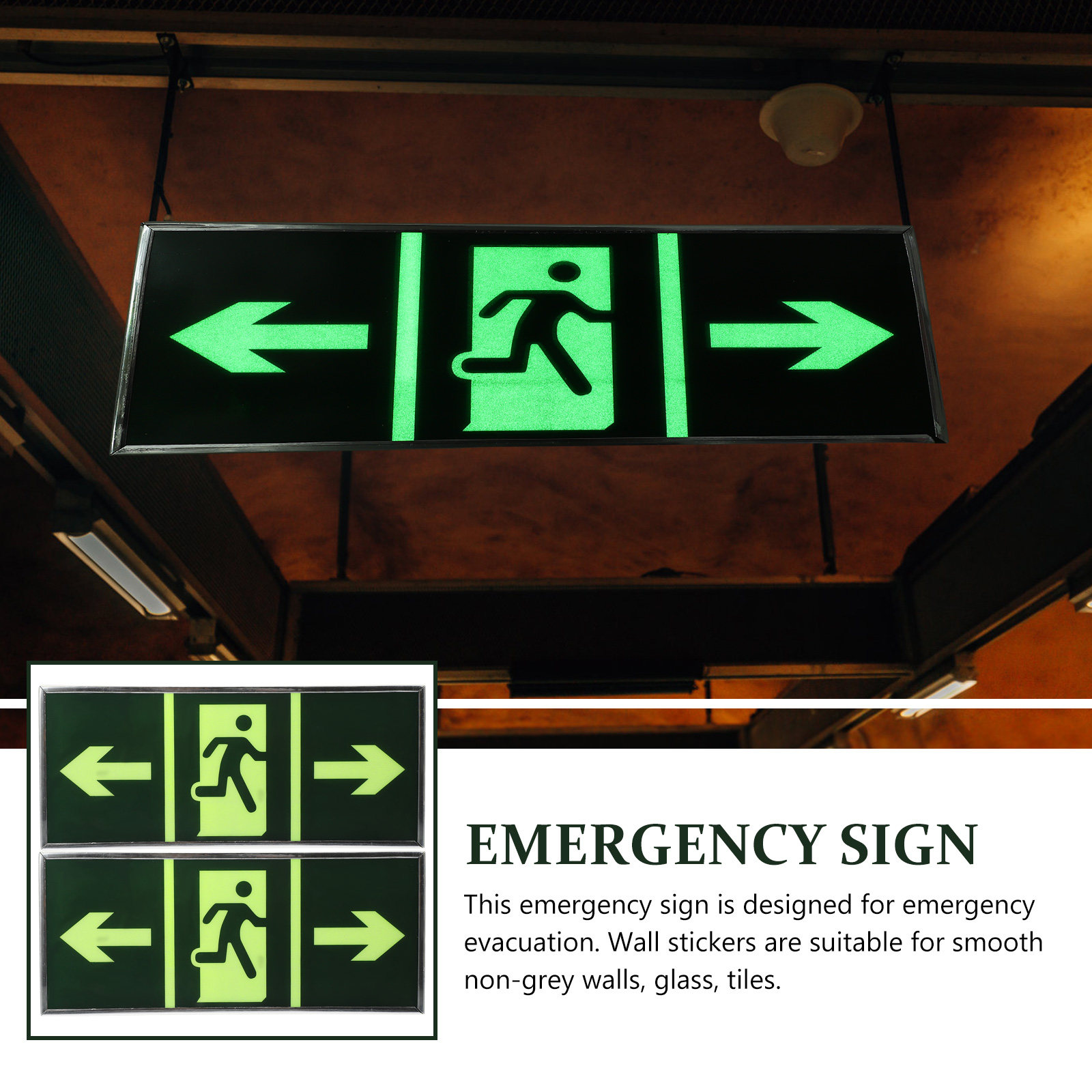 2Pcs Luminous Emergency Exit S - Emergency Exit Sign avis et prix