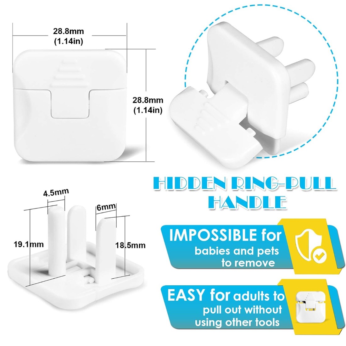 38 Pcs White Plastic Childproo - Outlet Cover Baby avis et prix