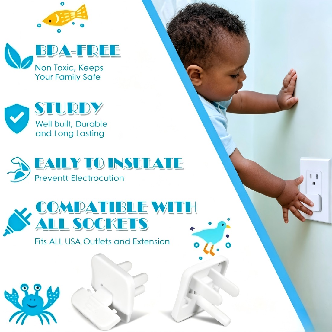 38 Pcs White Plastic Childproo - Outlet Cover Baby avis et prix