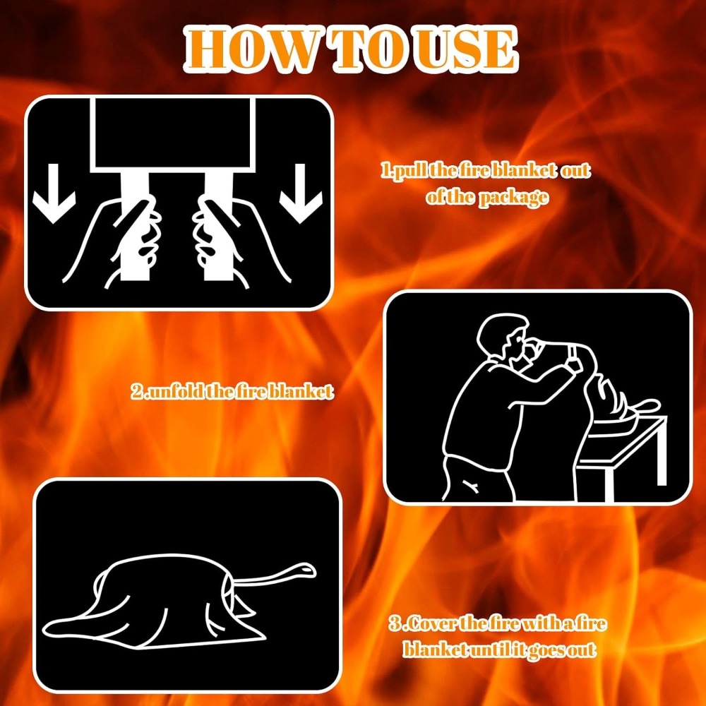24 Pcs Fire Blanket - Fibergla - Fire Blanket Kitchen avis et prix