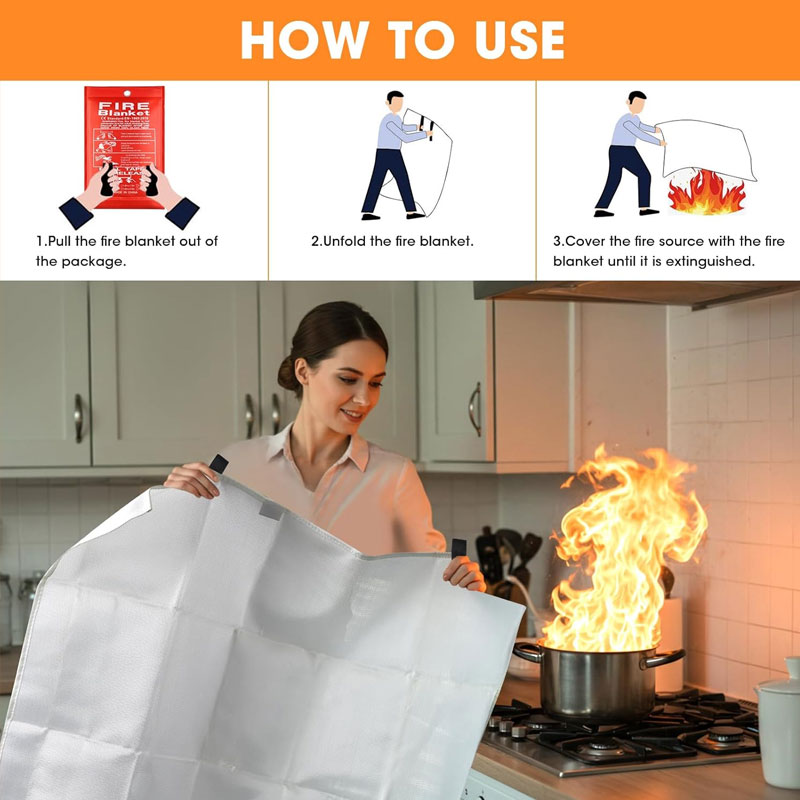 Fiberglass Flame Retardant Sup - Fire Blanket Kitchen avis et prix