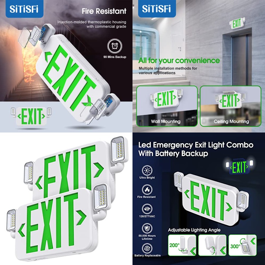 Led Combo Emergency Exit Sign  - Emergency Exit Sign avis et prix