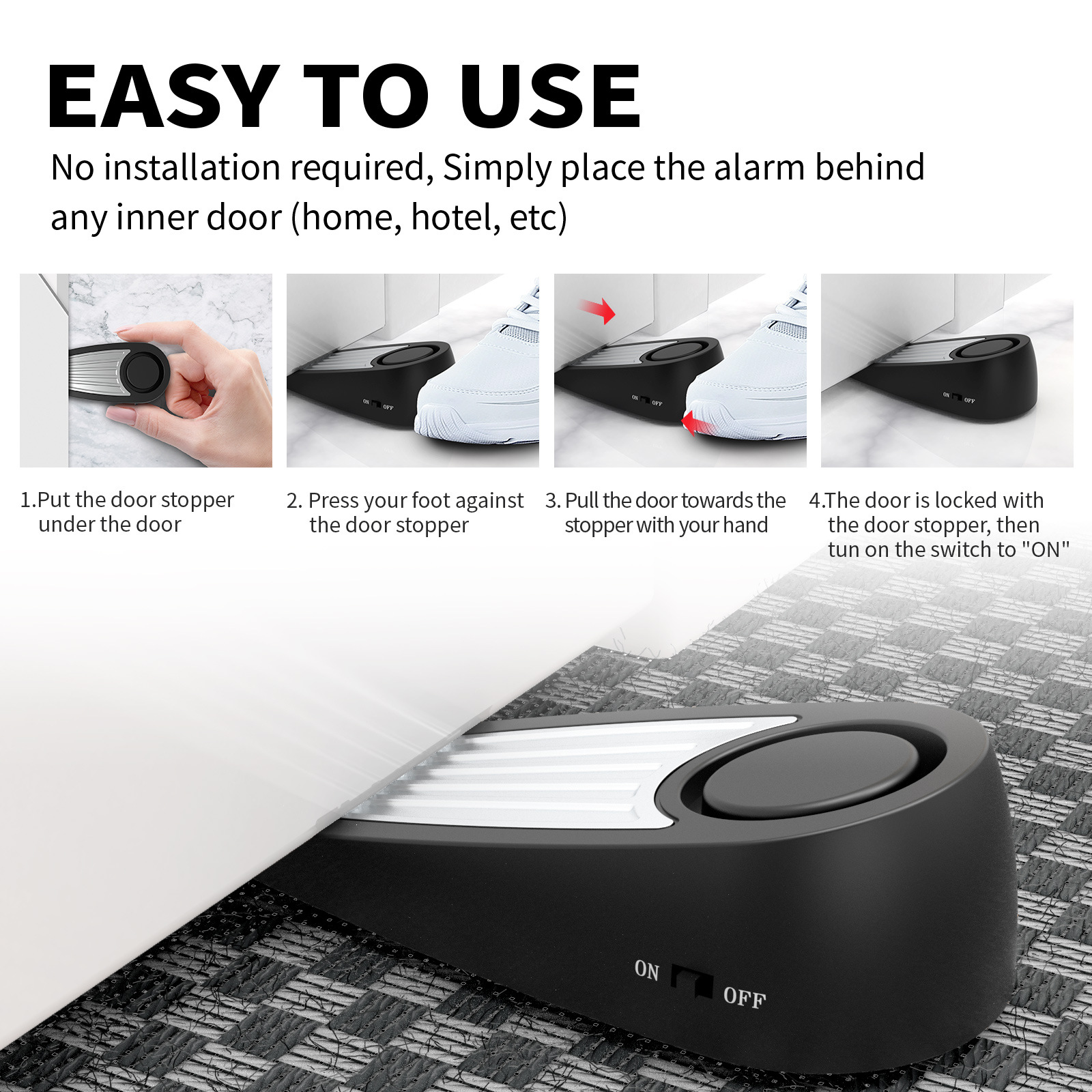 Wireless 130dB Door Stop Alarm - Door Stop Alarm avis et prix