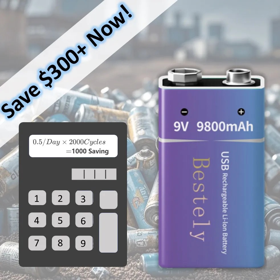 Rechargeable 9V Battery, 9800m - Smoke Detector Interconnected avis et prix
