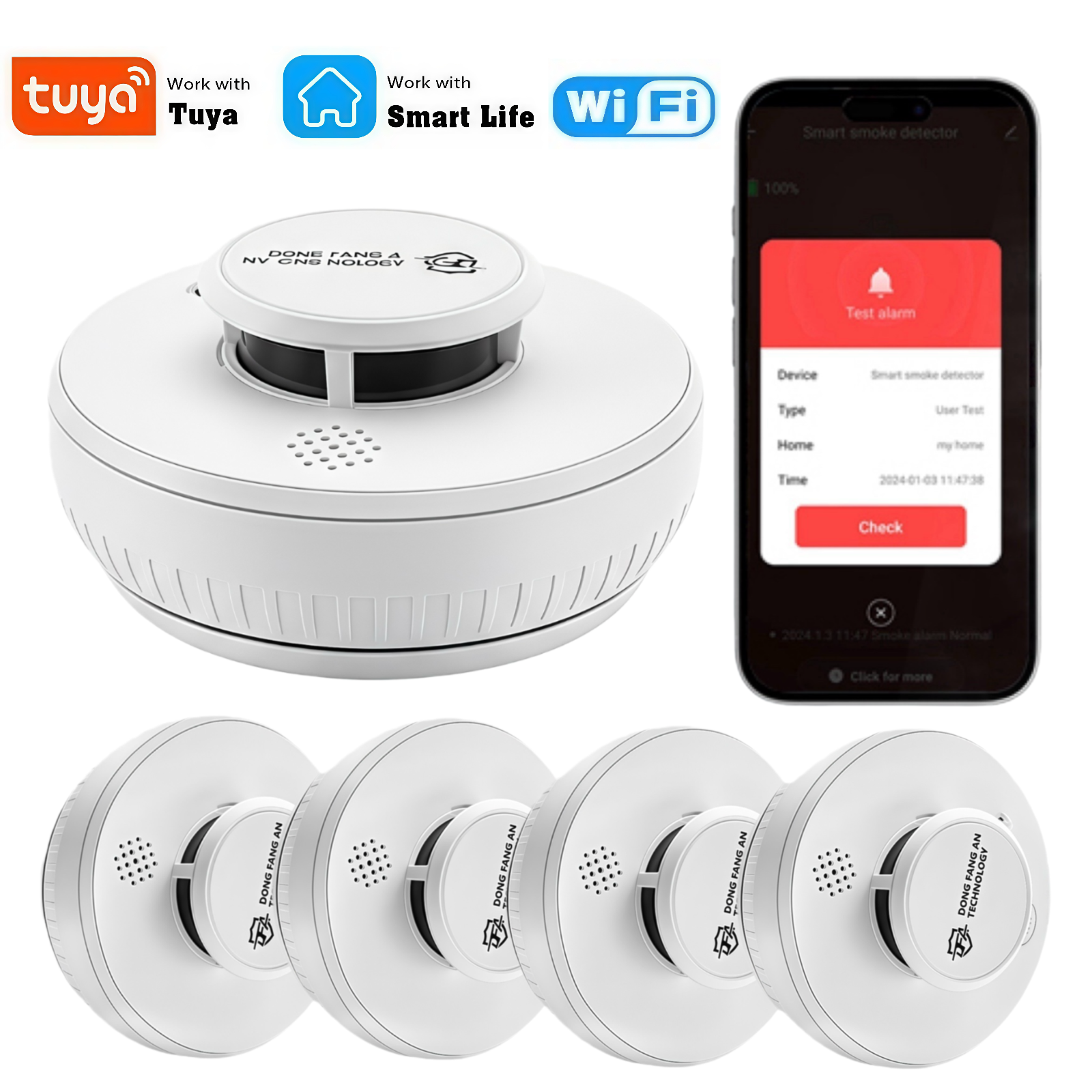 DFA Wifi Smoke Detector 2 in1  - Smoke Detector Interconnected avis et prix