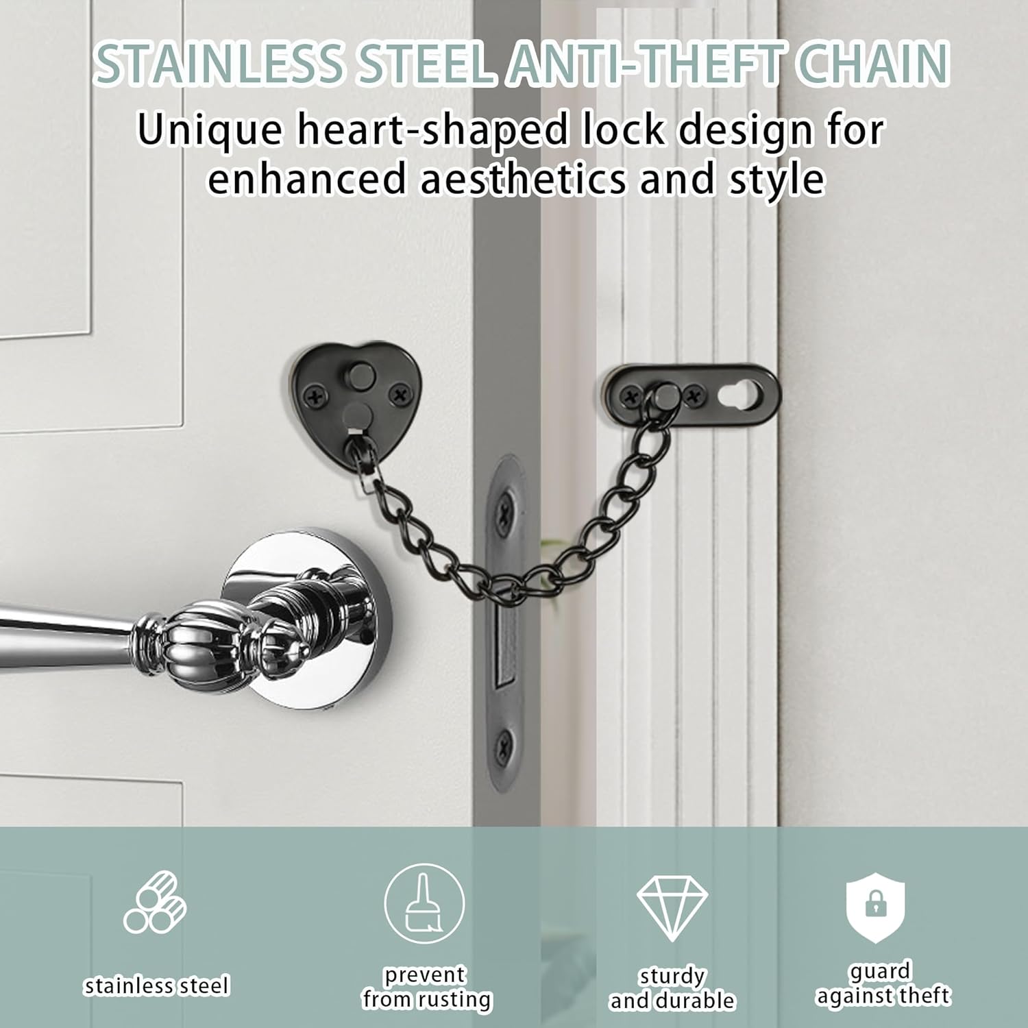 Heart-Shaped Door Chain Lock w - Security Chain Door avis et prix