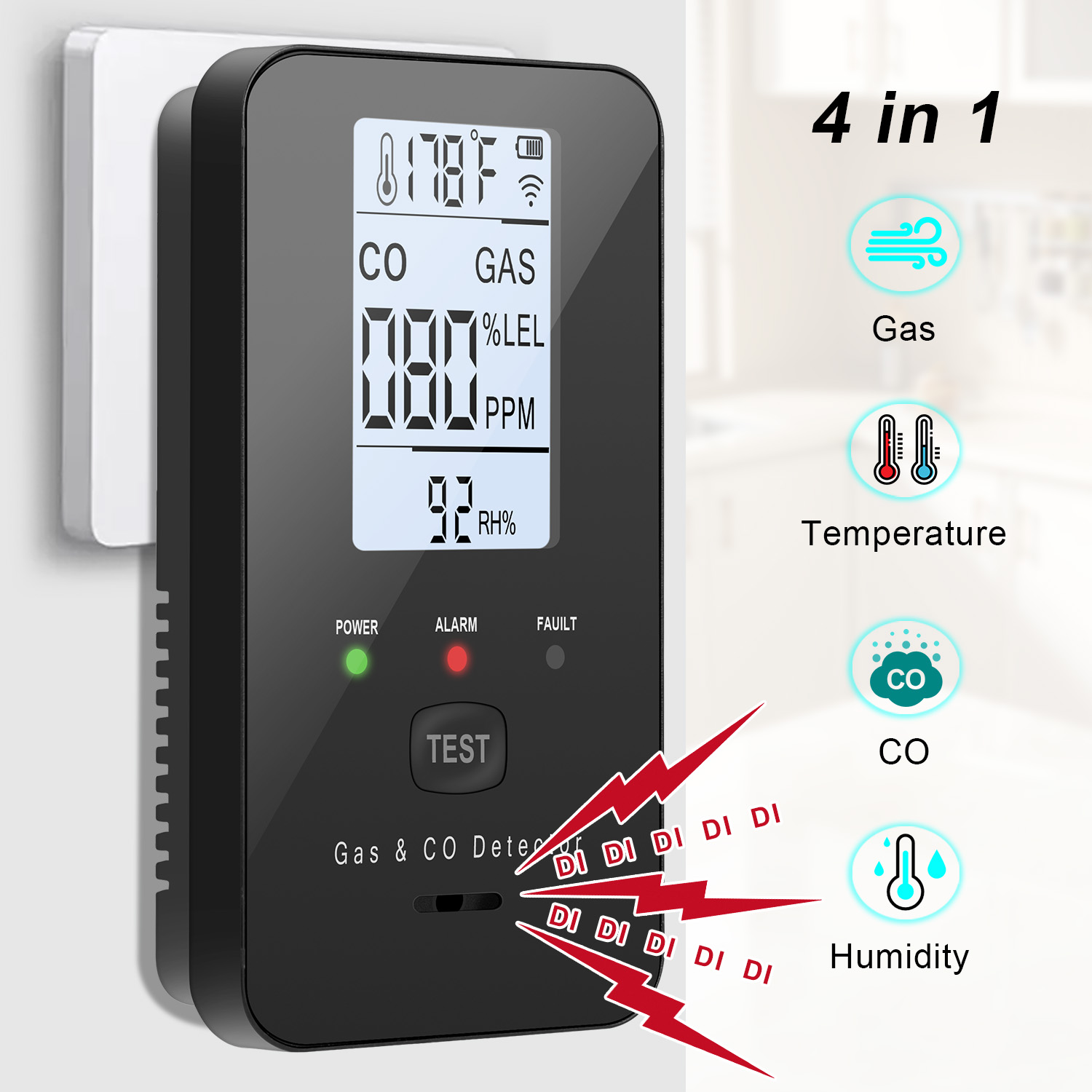 Natural Gas & Carbon Monoxide  - Co Detector Plug avis et prix
