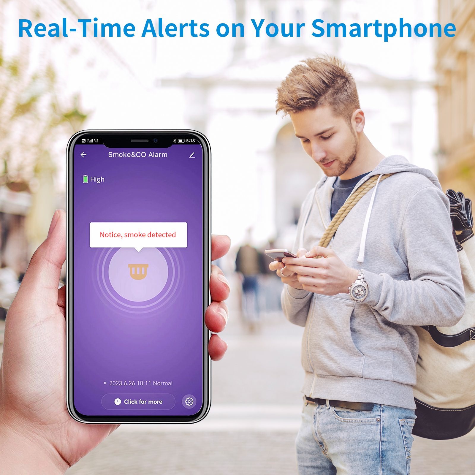 Wireless Interlinked Tuya Smok - Smoke Detector Interconnected avis et prix