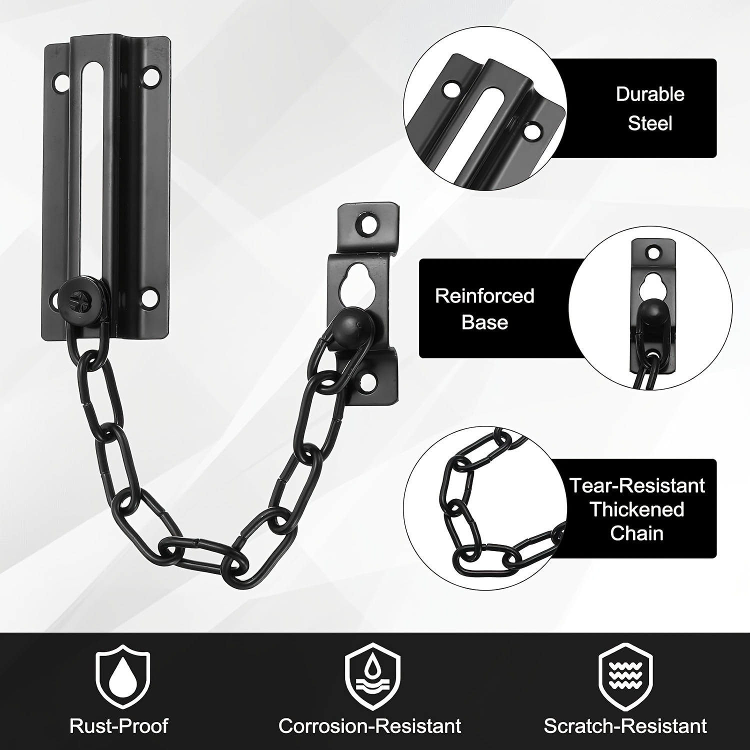 2 Pack Door Chain Lock Black,  - Security Chain Door avis et prix