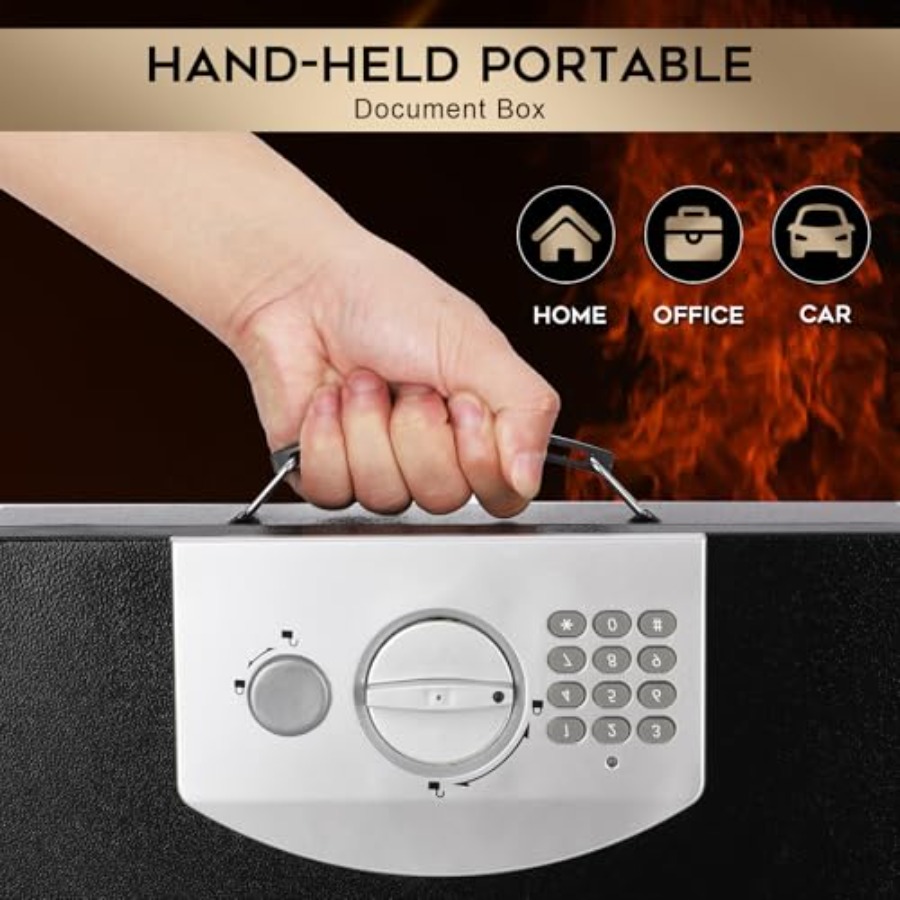 Portable Metal Safe Box with D - Fire Safe Document avis et prix