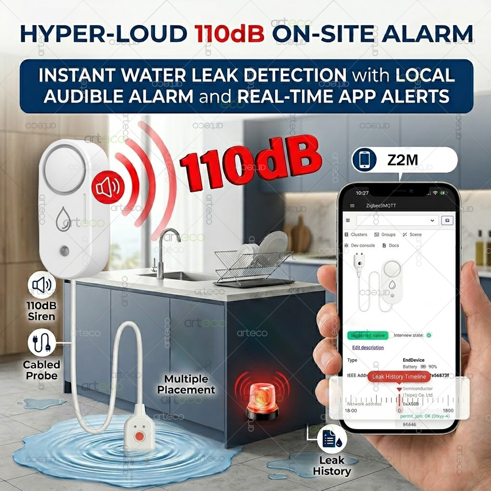 Zigbee Water Leak Detector Sma - Water Alarm Sensor avis et prix