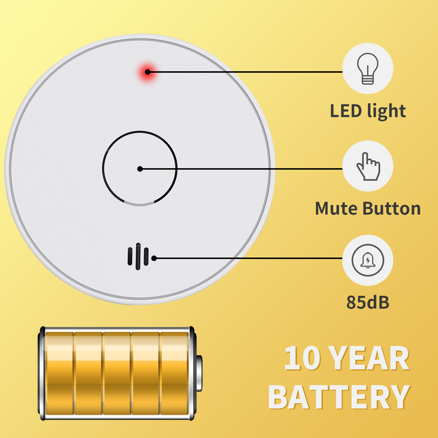 V-Come Standalone Smoke Alarms - Smoke Detector Interconnected avis et prix