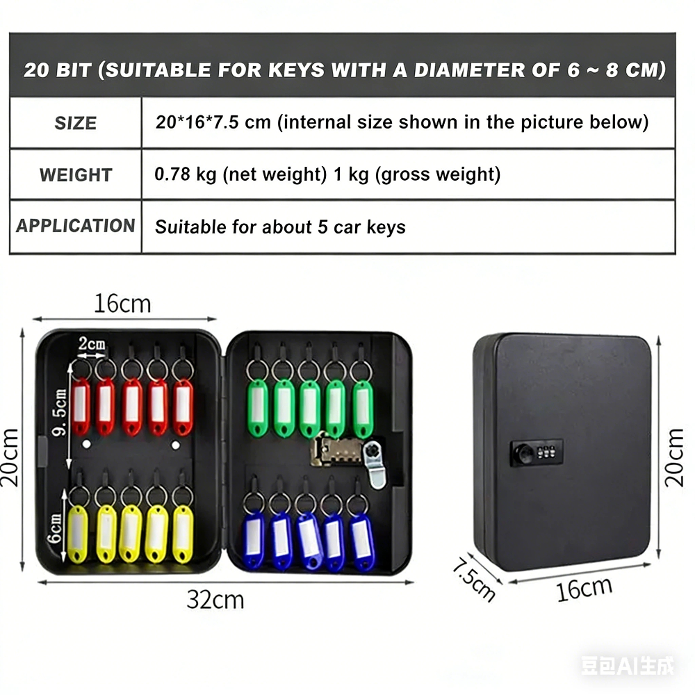 Combination Key Cabinet 20 Key - Lockbox Key Secure avis et prix