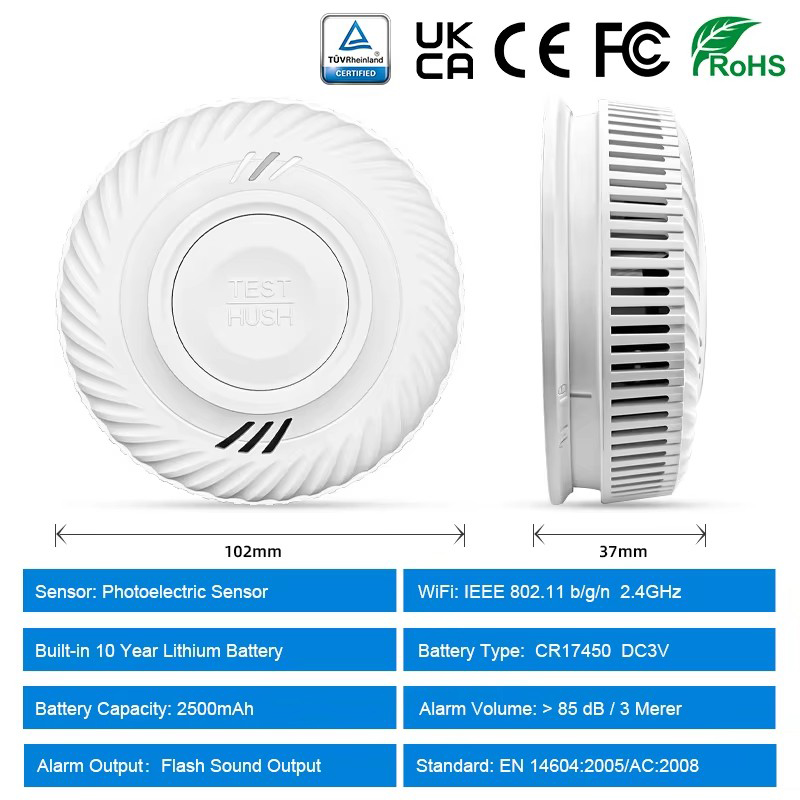 WiFi Tuya Smart Smoke Detector - Smoke Detector Interconnected avis et prix