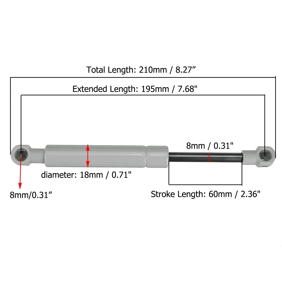 200-380N 195mm 8mm for RV Bed  - Window Lock Bar avis et prix