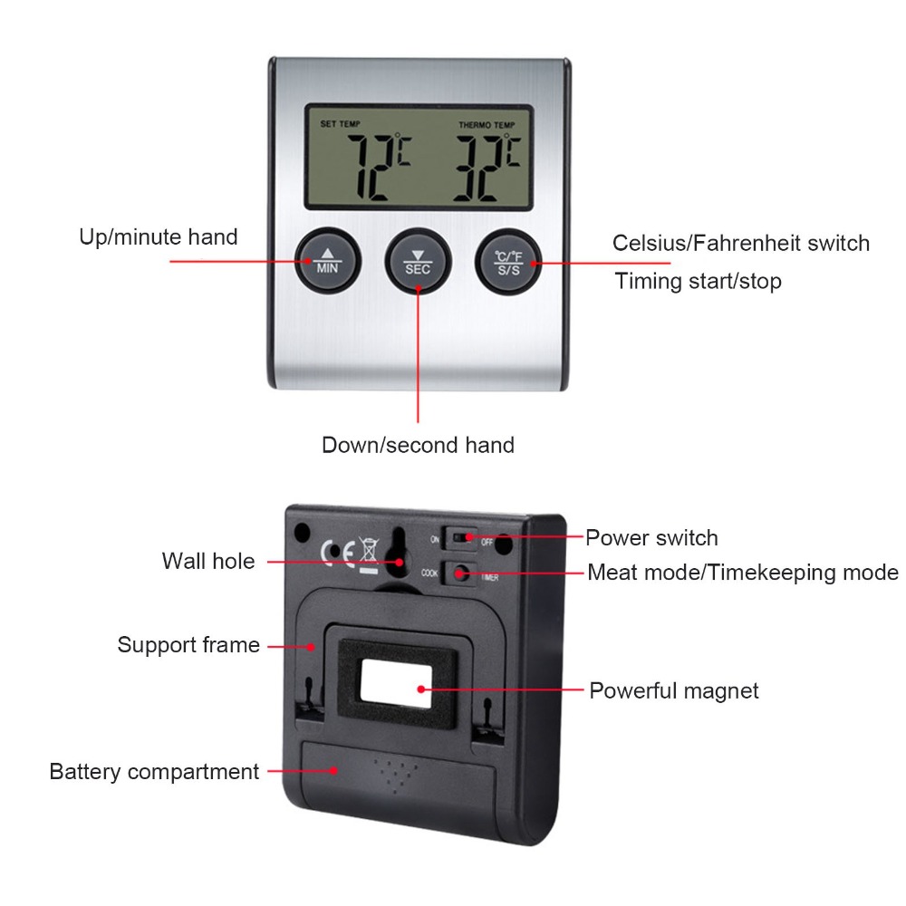 Silver Digital BBQ Meat Thermo - Pool Alarm Float avis et prix