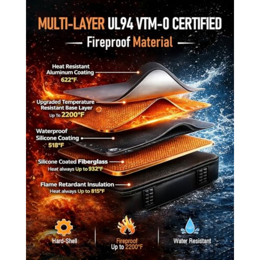 Fireproof Document Box - Hard- - Fire Safe Document avis et prix
